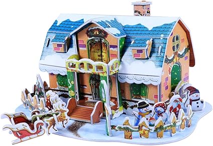 Amazon Com Bestoyard 3d Puzzle Dollhouse Christmas House Kit Diy