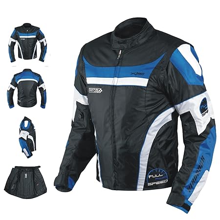 A-Pro Oxford Jacke Herren Textil CE Protektoren Thermoweste Motorrad Blau S