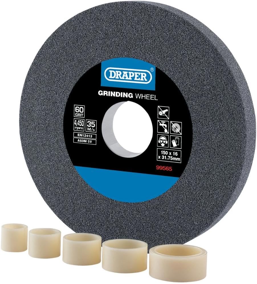 Draper 99565 Grinding Wheel 150mm x 16mm 60G Aluminium Oxide Coarse 31.75mm Bore