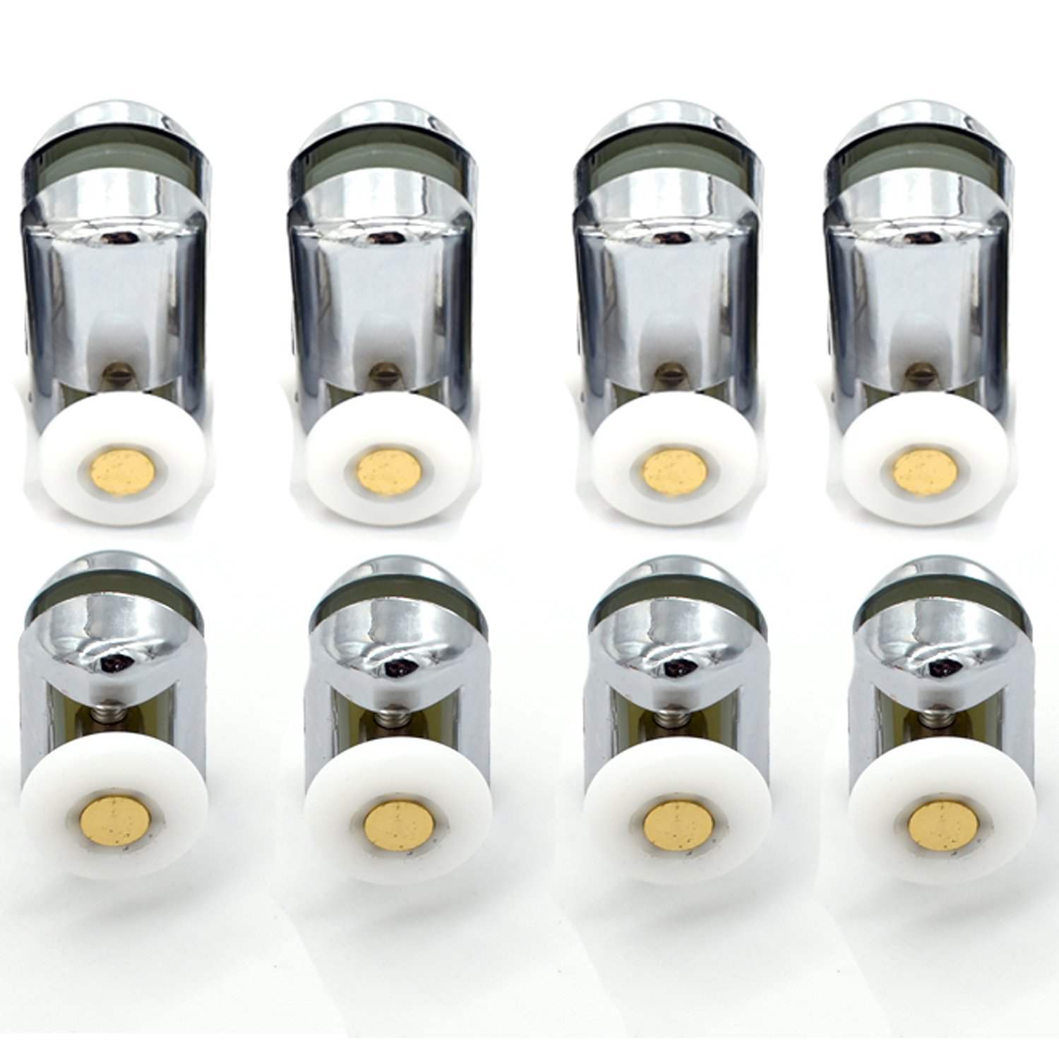 8 x ChromeplatedTop Bottom Single Shower Rollers/Runners/Wheels Replacements 25mm