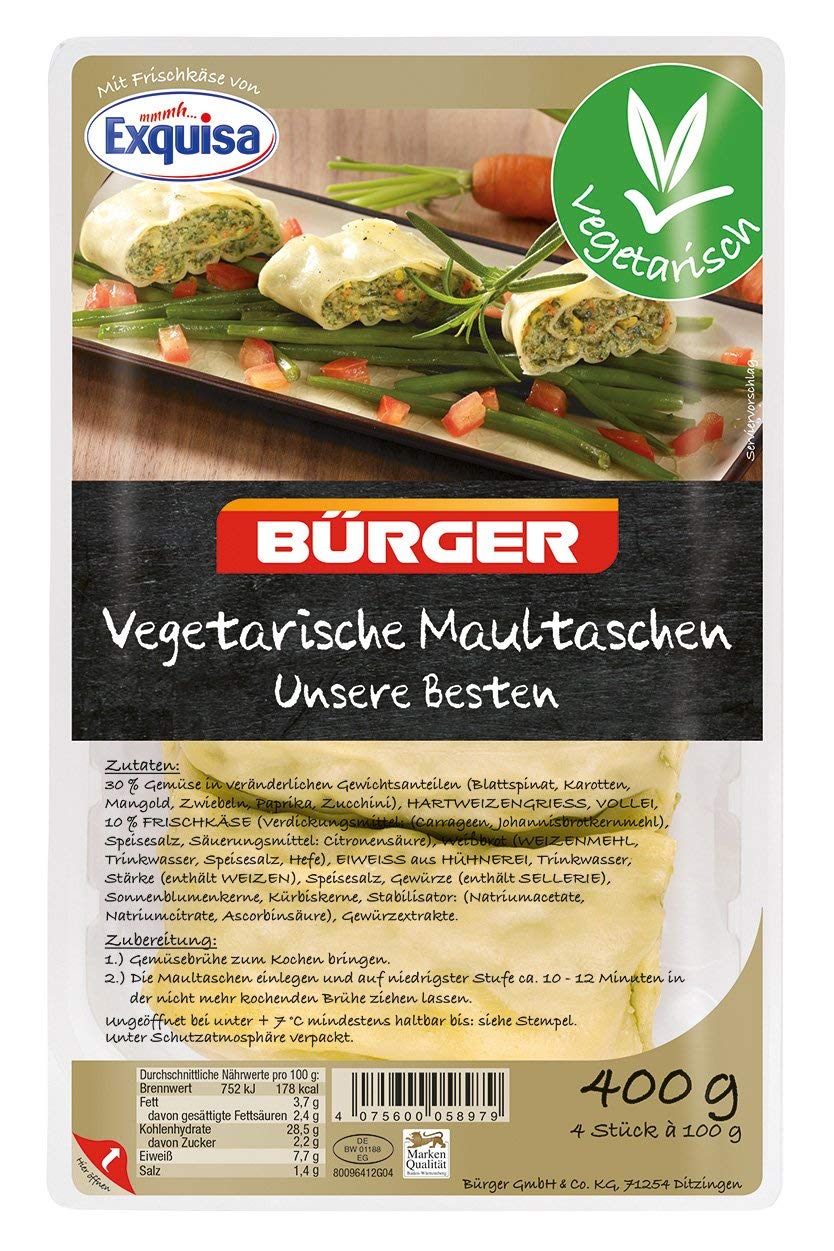 Burger Vegetarische Maultaschen Unsere Besten 400 G Gekuhlt Amazon De Lebensmittel Getranke