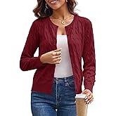 GRACE KARIN Womens Long Sleeve Button Up Cable Knit Cardigan Lightweight 2026 Crewneck Button Down Sweaters for Women
