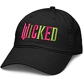 Wicked Elphaba & Glinda Pink & Green Wicked Logo Adjustable Puff Embroidered Baseball Hat