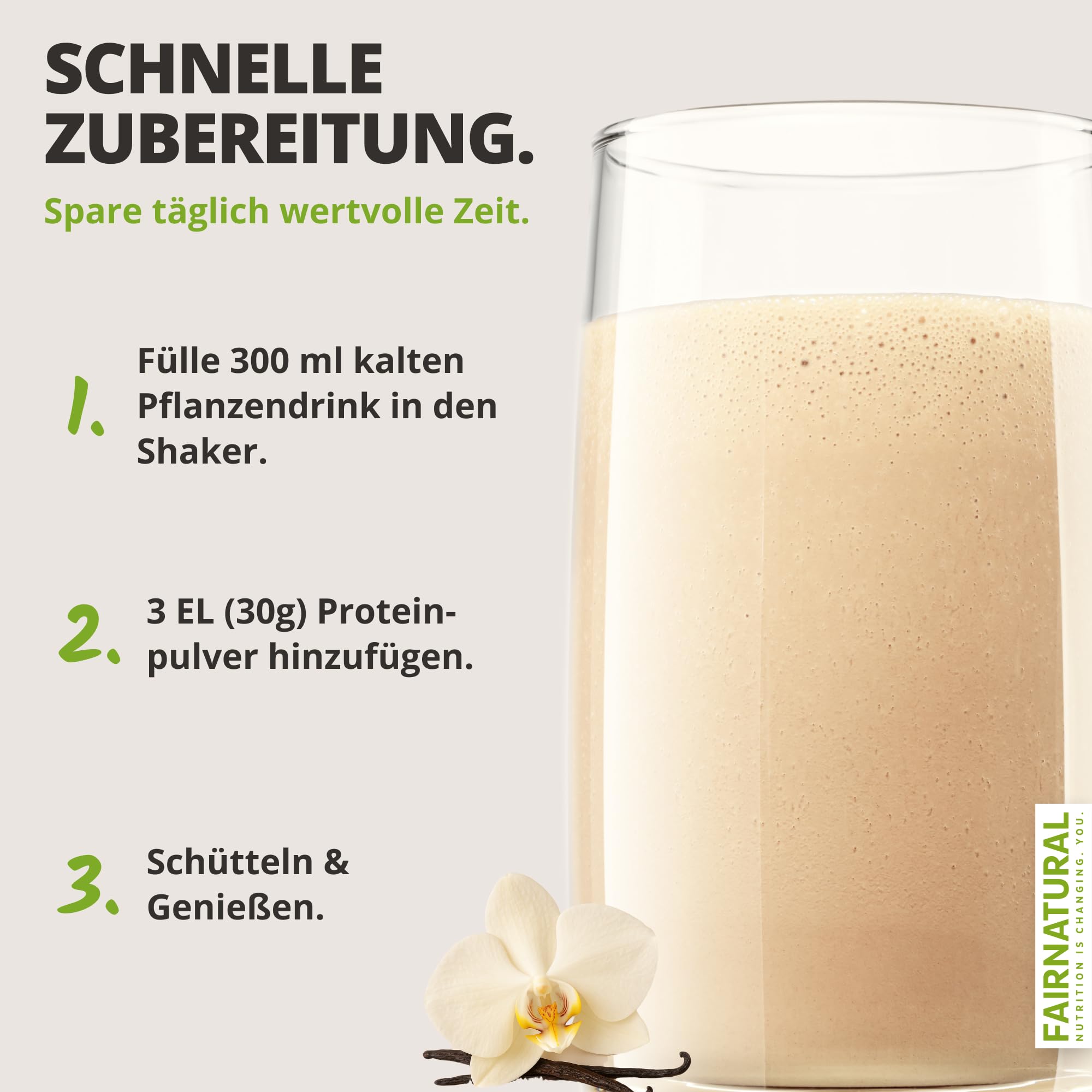 FAIRNATURAL Bio Veganes Proteinpulver Vanille ohne Soja [600G] 5K Protein Pulver Laktosefrei - Vegan Protein Powder - Pflanzliches Proteinpulver - Regional aus DE - Proteinshake Vegan - Eiweißpulver 7