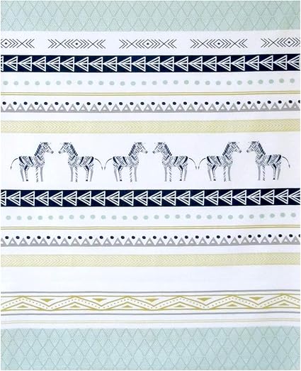 Joli Panneau De Tissu 100 Coton Satin Pour Creche Enfant Bebe Lit De Bebe Tapis De Jeu Motifs Geometriques Sur Le Theme Safari Et Imprime Zebre Unique Bleu Vert Menthe Gris Jaune Amazon Fr Cuisine Maison