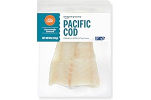 Amazon Grocery, Wild Caught Pacific Cod Skinless Fillet Portions, 12 Oz (Previously Fresh Brand, Packaging May Vary)