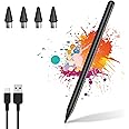 Stylus Pen for Android Touch Screens, Universal Tablet Pen Compatiable with Samsung, Lenovo, Huawei, iPhone，Xiaomi and More, Rechargeable Stylus pens with Magnetic Absorption Function