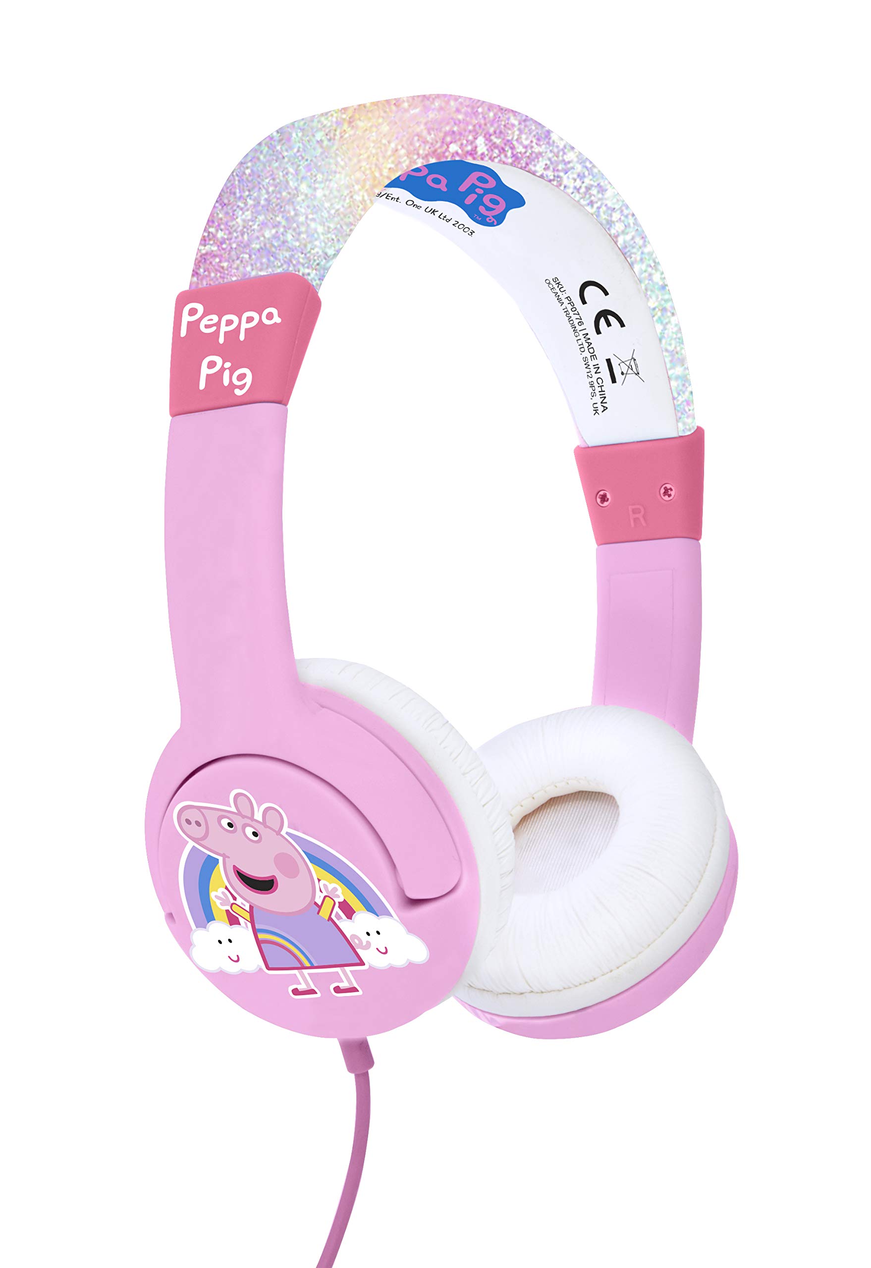 OTL Technoloiges PP0776 Kids Headphones - Peppa Pig Rainbow Wired Headphones for Ages 3-7 Years