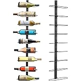 AQAREA Wall Mounted Wine Rack: 9 Bottle Metal Wine Holder - Wall Wine Storage Organizer Shelf