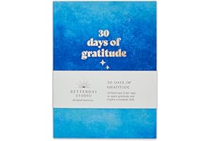 BETTERDAY STUDIO 30 Days of Gratitude & Positive Mental Health Journal, Gratitude Journal for Women, Gratitude Diary, Positive Notebook | Mindfulness Journal, Mental Health Gifts (Blue)
