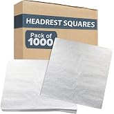 ScripHessco Economy Headrest Paper Sheet Squares with Slots, 1000-Pack, 12"x12" - White Face Rest Paper Sheets - Disposable Squares for Chiropractor, Massage and Medical Exam Tables