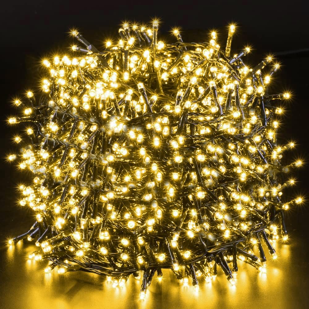 Photo 1 of Novtech Christmas LED Outdoor String Lights 164FT 2000LEDs Xmas Fairy Plug in Christmas Lights - Waterproof Decorative String Lights for Home Garden Wedding Party Holiday - Warm White