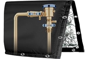 ADAMOSS Backflow Preventer Insulated Cover (5F) 6-Layer Fabric Pipe Insulation Cover for Water Well Pump and Sprinkler Valve Winter Freeze Protection UV Coated (30" W X 24" H)