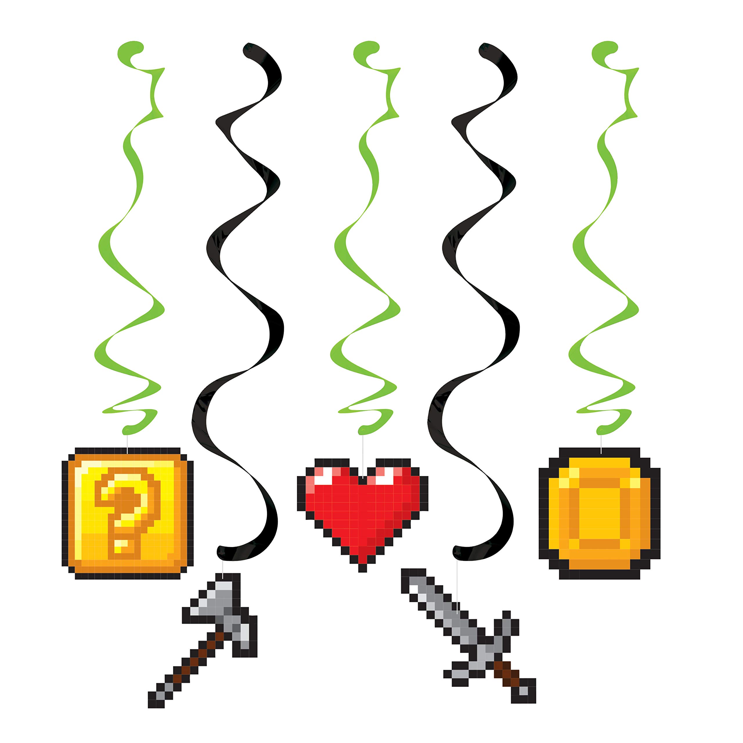 Game Items Party Assorted Hanging Swirls - 5 Pcs