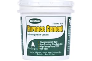 ComStar Furnace Cement, Ready-to-Use Refractory & Retort Cement, High Temperature Cement, Fireproof, Acid-Proof, Gas-Tight, Smokeless, Bonds to Stone, Metal, Brick, Ceramic, 1 Quart (40-360)
