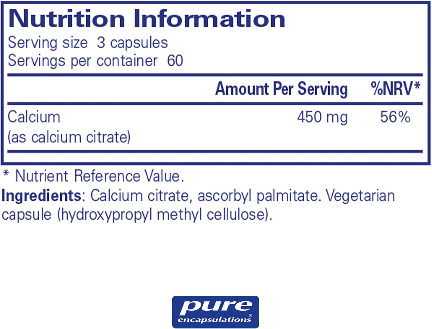 Pure Encapsulations Calcium (Citrate) - Highly Absorbable Calcium Citrate Supplement - for Bones and Teeth - 180 Capsules - Image 3