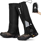 Hikenture Hiking Gaiters with Upgraded Zipper, Gaiters for Hiking Waterproof, Lightweight Leg Shoe Gaiters for Men Women