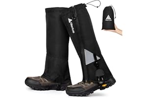 Hikenture Hiking Gaiters with Upgraded Zipper, Gaiters for Hiking Waterproof, Lightweight Leg Shoe Gaiters for Men Women