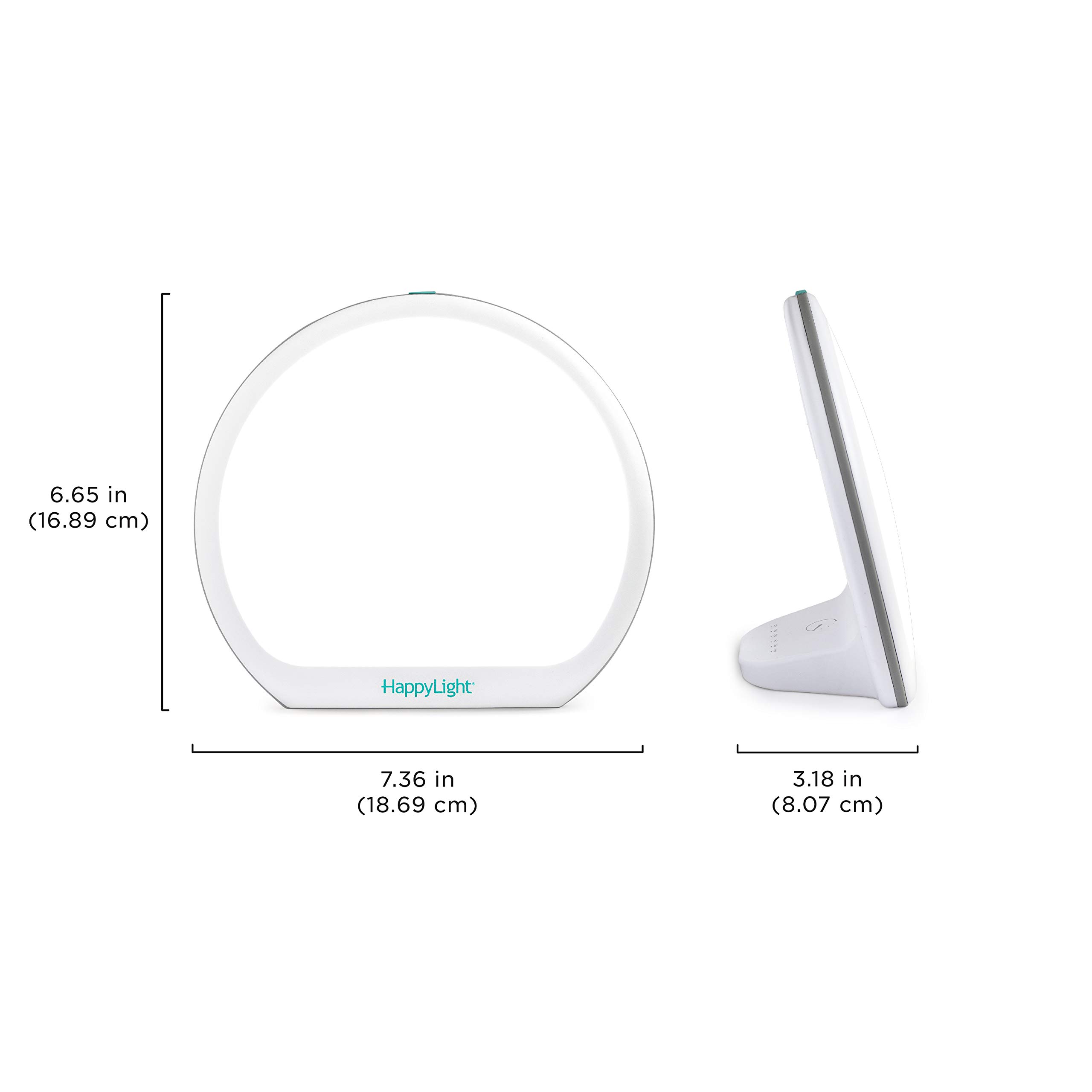 Verilux HappyLight Alba - New Round UV-Free LED Therapy Lamp, Bright White Light with 10,000 Lux, Adjustable Brightness, Color, and Countdown Timer