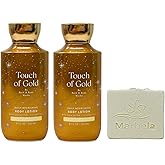 Bath & Body Works Touch of Gold 2-Pack Body Lotion Bundle with a Natural Oats Bar Soap - Full Size