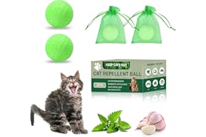 Cat Deterrent Outdoor, 10 Pack Natural Cat Deterrent Ball with Peppermint Oil, Keep Cats Away from Yard, Lawn, Garden, Flower