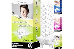 FILTEROPS Kids Mouth Guard for Teeth Grinding at Night, Pack of 8 Moldable Night Guards for Clenching Teeth, Bruxism, Sport Athletic, Whitening Tray