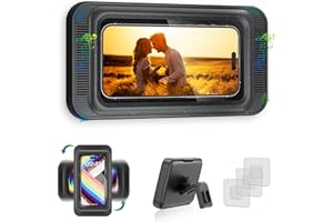 TOCHIO Upgraded Shower Phone Mount Waterproof with Speaker Hole Touch Screen Shower Phone Stand Holder for Bathroom Bathtub K