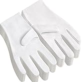 12Pairs White Cotton Gloves for Eczema and Dry Hands - Breathable Work Glove Liners - Moisturizing SPA Soft Jewelry Inspectio