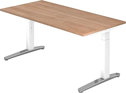 Bureau Hammerbacher Hauteur Reglable Manuellement Lxp 160x80 Cm Amazon Fr Fournitures De Bureau