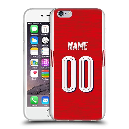 Head Case Designs Personalisierte Individuelle Arsenal FC Home Kit 2018/19 Soft Gel Hülle für iPhone 6 / iPhone 6s