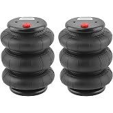 maXpeedingrods Triple Bellow Air Spring 2600 lb Air Suspension Bags 1/2"NPT | Single Port Universal Replacement Helper Springs for Trucks, 2 Pack