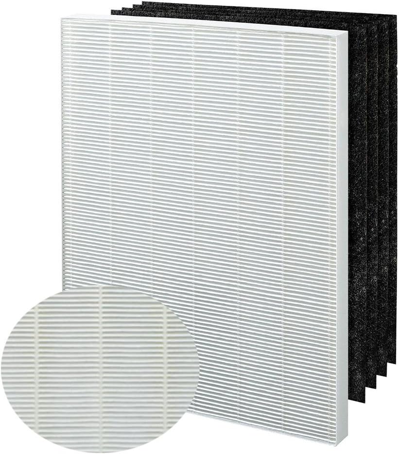 Laukowind 1 True HEPA Filter + 4 Carbon Replacement Filters A 115115 Size 21 Compatible for Winix PlasmaWave Air Purifier 5300 6300 5300-2 6300-2 P300 C535
