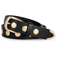 JASGOOD Women Fashion Leather Belt Punk Studded Belt for  display picture 1