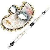 LUOZZY Masquerade Mask with Holding Stick Carnival Mardi Gras Masks for Stage Performance Fancy Dress Dancing Cover, Purple