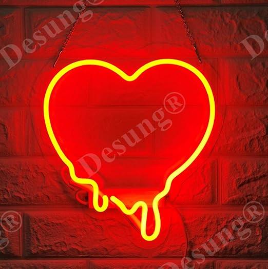 Amazon Desungブランド新しい14 Melting樹脂レッドハートギフトランプ装飾アクリルパネルハンドメイドカスタムデザインネオン サインライトwd32 Desung インテリア