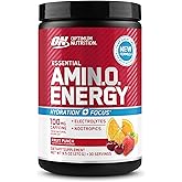 Optimum Nutrition Amino Energy Powder Plus Focus, with BCAA, Electrolytes, and Caffeine, Fruit Punch, 30 Servings (Packaging May Vary)