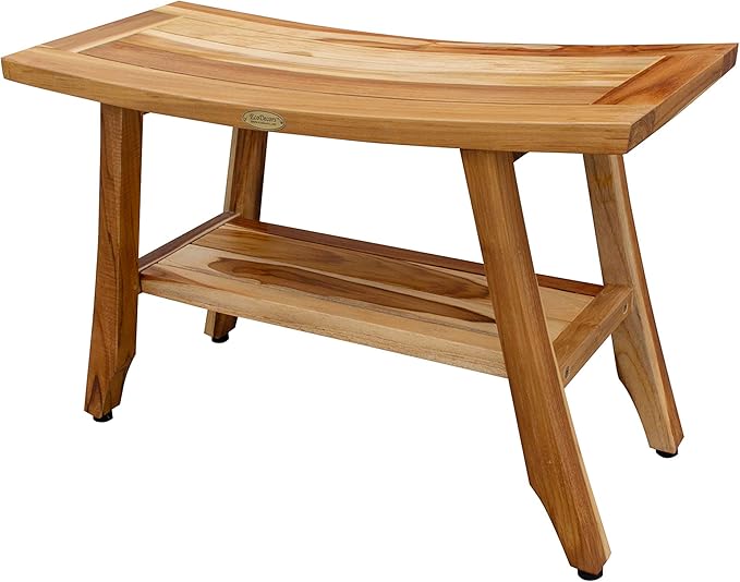 EcoDecors Shower Bench, natural, 28Lx12Wx18.5T Amazon.co.uk Kitchen