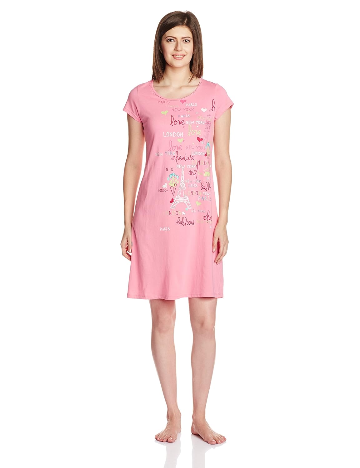 enamor women's cotton long sleep tees