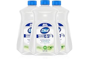 Dial Antibacterial Defense Liquid Hand Soap + Aloe, Aloe Scent, 52 Fl Oz Hand Soap Refill (Pack of 3), Dermatologist-Tested, Gentle Formula