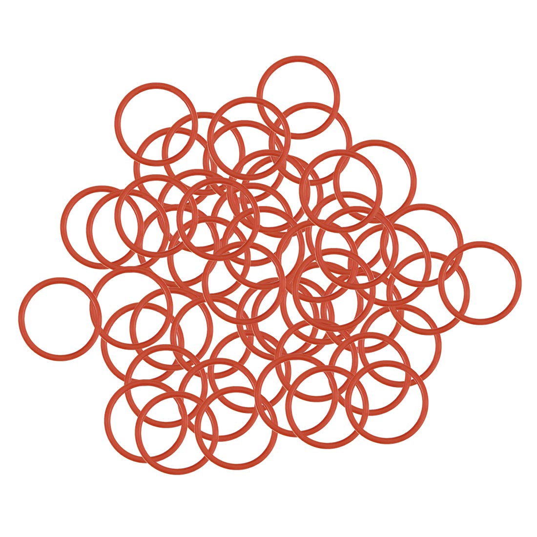 sourcing map Silicone O-Ring, 11.5mm OD, 9.5mm ID, 1mm Width, VMQ Seal Rings Gasket, Red, Pack of 50 — image 1