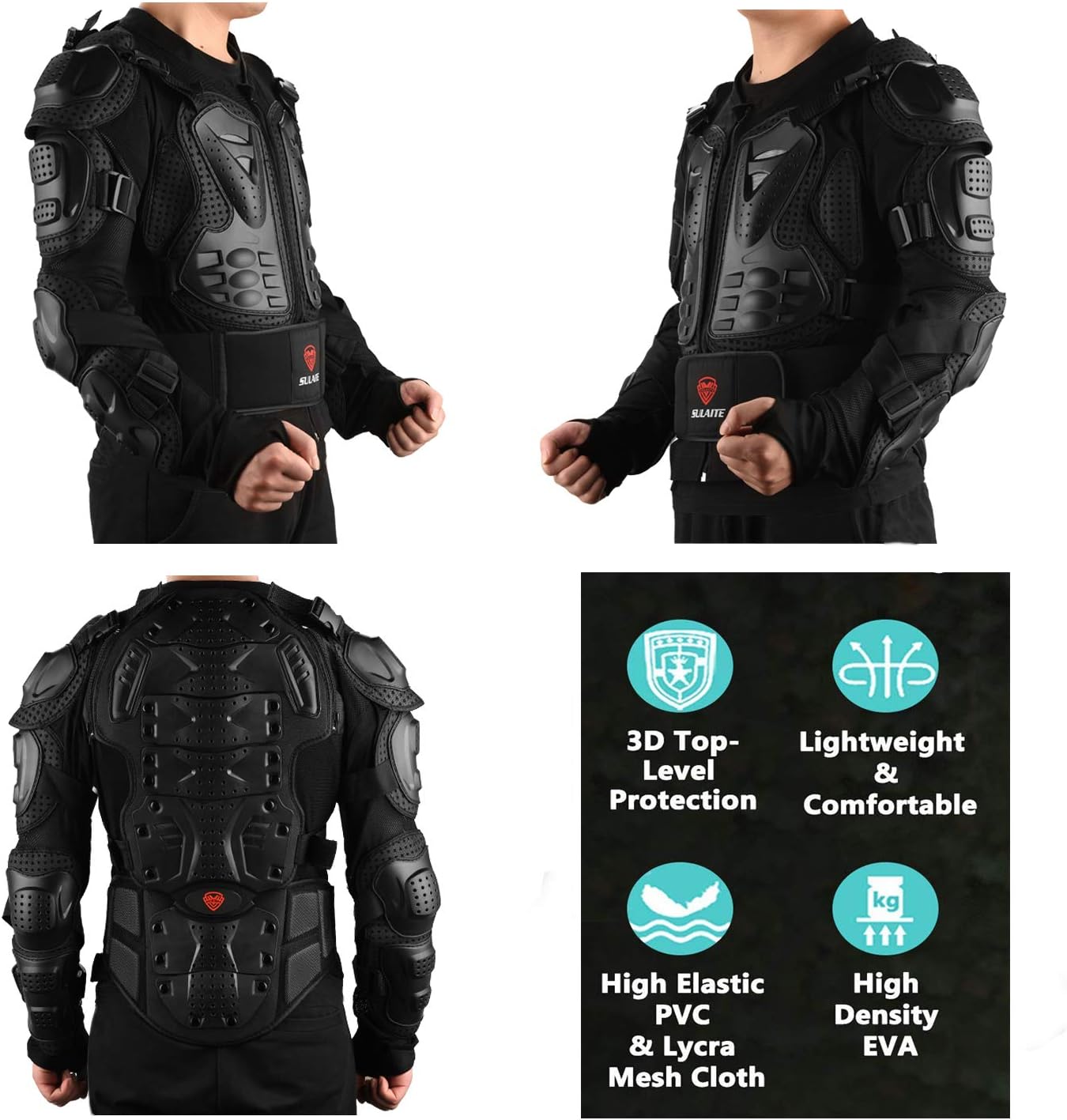 GuTe Motorcycle Protective Jacket,Sport Motocross MTB Racing Full Body Armor Protector for Men (XL): Automotive