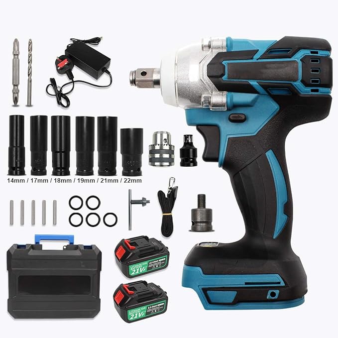 Cordless Impact Wrench 1/2" Square 520Nm Impact Drive with 21V Lithium