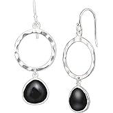Silpada 'Dark Halo' Natural Black Agate Drop Earrings in Sterling Silver