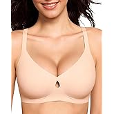 OXYIBRAS Smooth V Jelly Bras for Women No Underwire Seamless Plunge Bralettes T Shirt Sleep Everyday Bra with Bra Extender