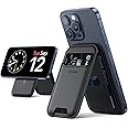 Lamicall Magnetic Card Wallet Holder for MagSafe - [2.3oz Lightweight Slim] Improved Phone Wallet Stand, Magnet for Apple iPhone 16/15/14/13/12 Series, Not for Mini, Mag Safe Accessory, Vegan Leather
