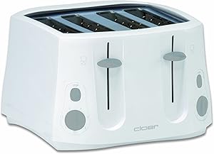 Cloer 3321NA Electric Toaster, 4 Slice, White