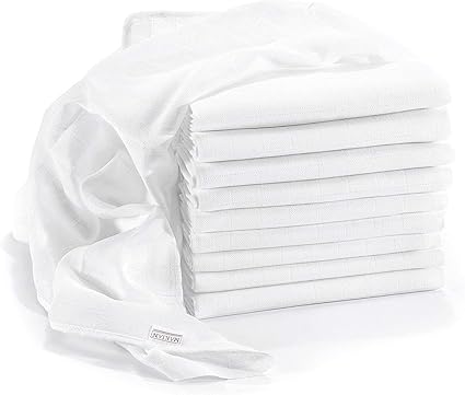 Lange Bebe En Mousseline De Coton Lot De 10 80 X 80 Cm Qualite Superieure Blanc Double Tissage Bordure Renforcee Certifie Oko Tex Standard 100 Lavable A 90 C Amazon Fr Bebes Puericulture