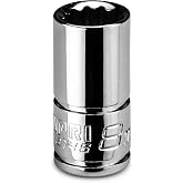 Capri Tools 8 mm Shallow Socket, 1/4 in. Drive, 12-point, Metric