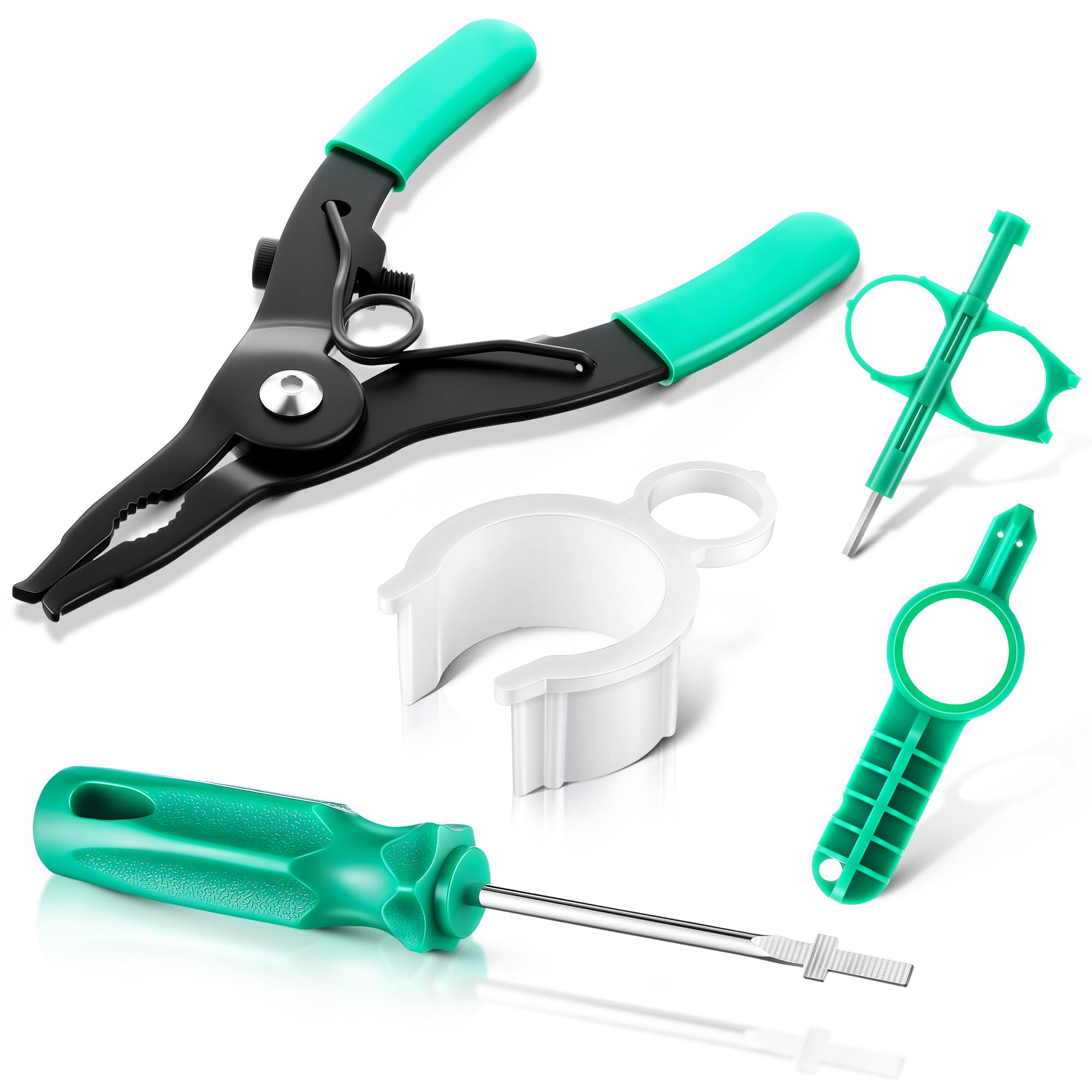 Photo 1 of Gulfmew 5 Pack Sprinkler Head Tool Kit Compatible with RainBird Hunter, Rotor Adjustment Tool, Nozzle Insertion Collar, Spray Head Pull Up Tackle for Lawn Irrigation Sprinkler System Repair