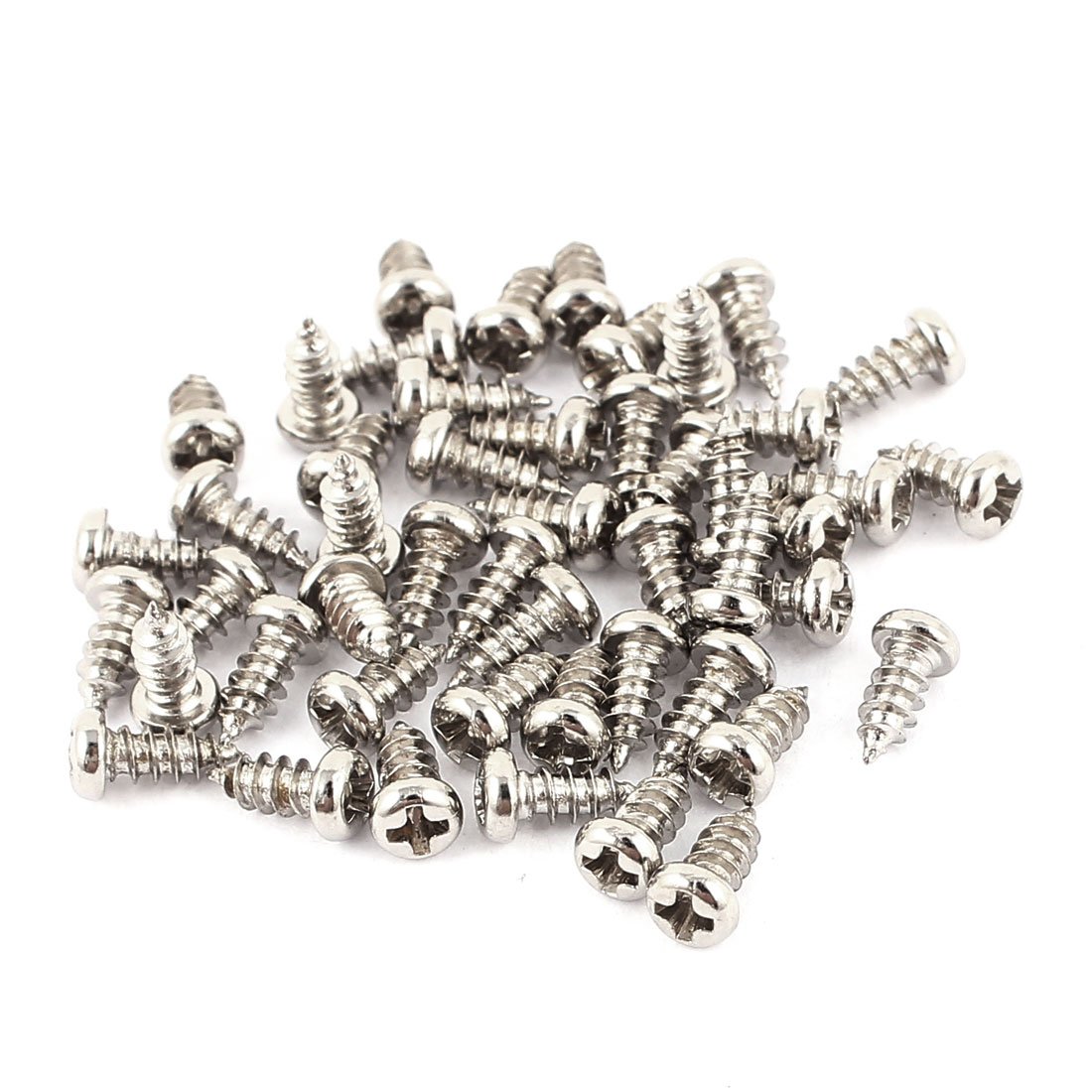 sourcing map 50pcs M2.5 x 6mm Stainless Steel Cross pan Head Self Tapping Screws Bolts
